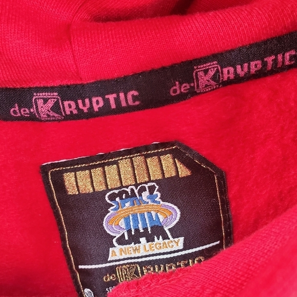 Looney Tune Squad Bugs Hoodie DeKryptic Space Jam Sweatshirt Men XL Red Bling - Picture 9 of 11